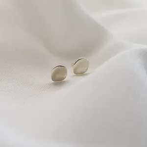 Organic  Stud Earrings | Silver Small Earrings