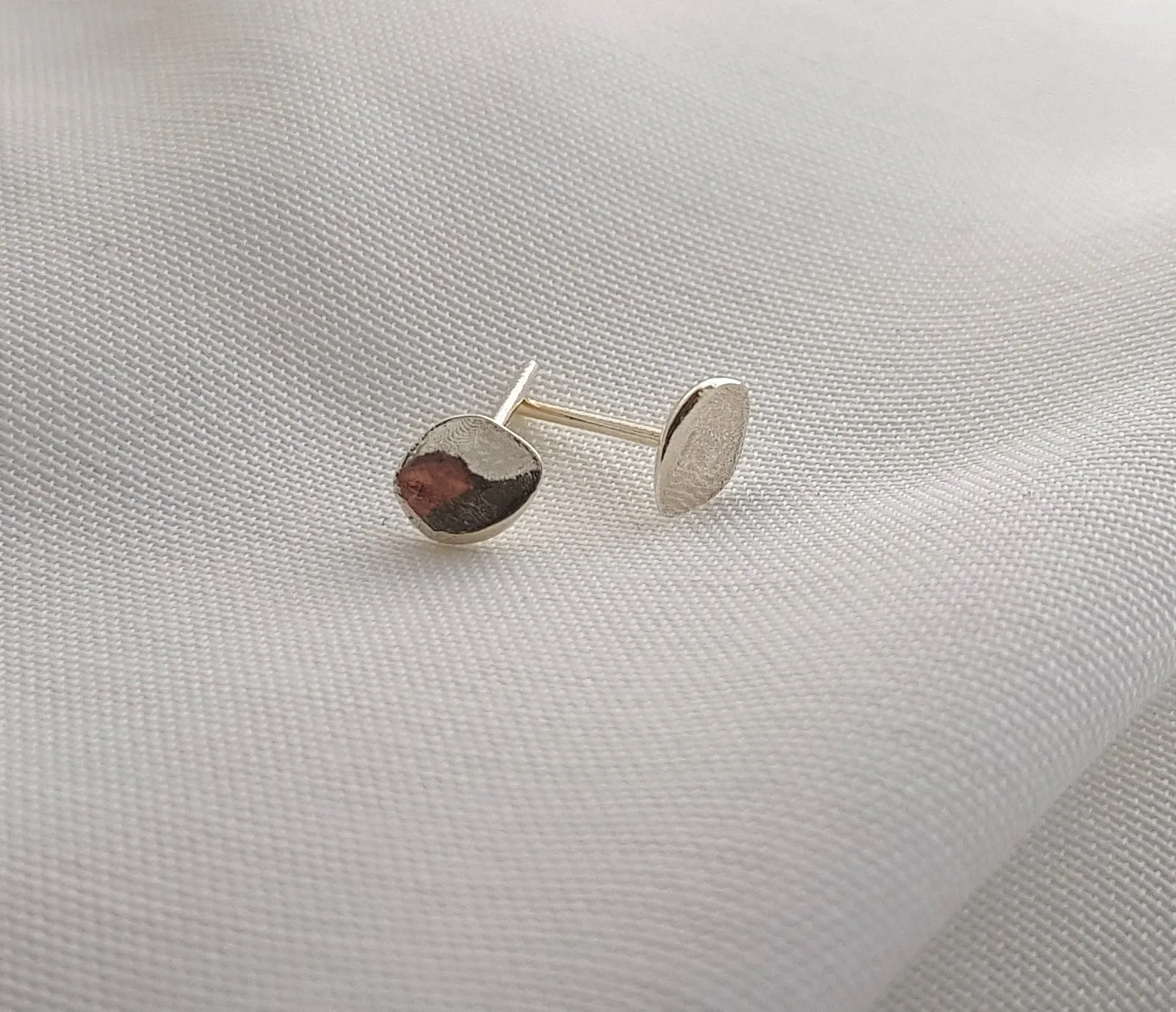 Organic  Stud Earrings | Silver Small Earrings