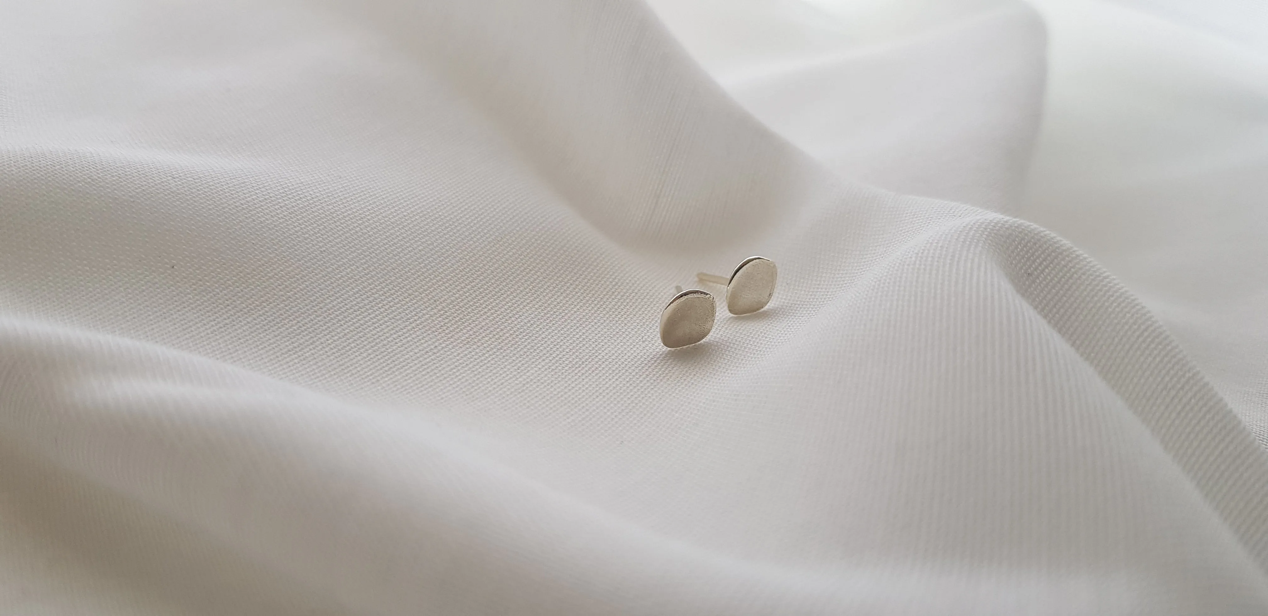 Organic  Stud Earrings | Silver Small Earrings