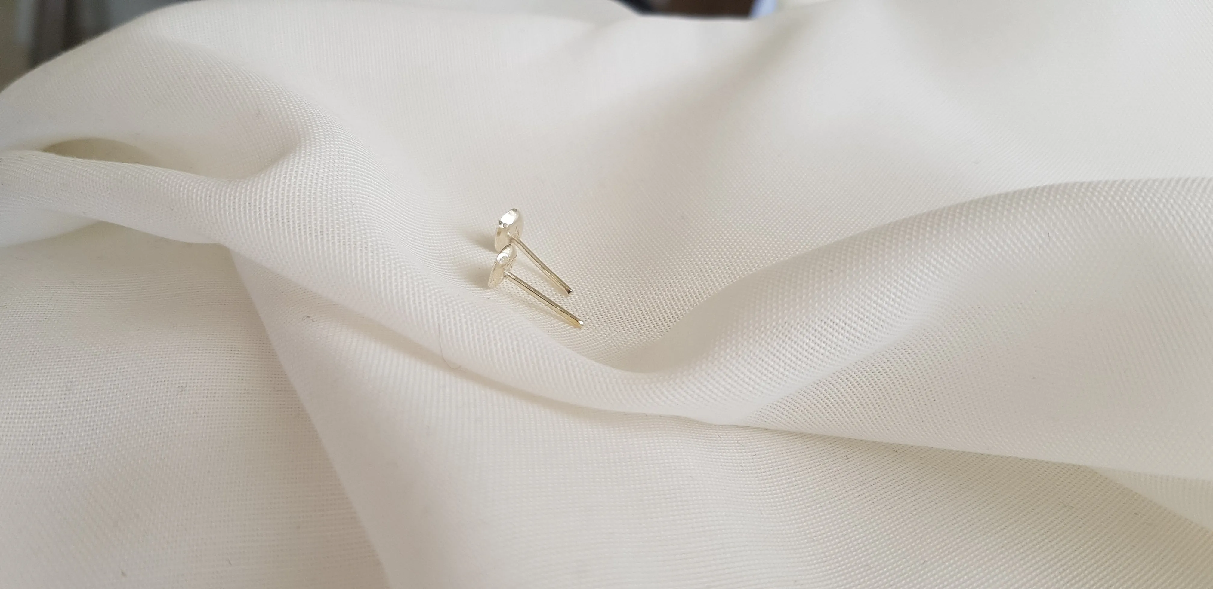Organic  Stud Earrings | Silver Small Earrings