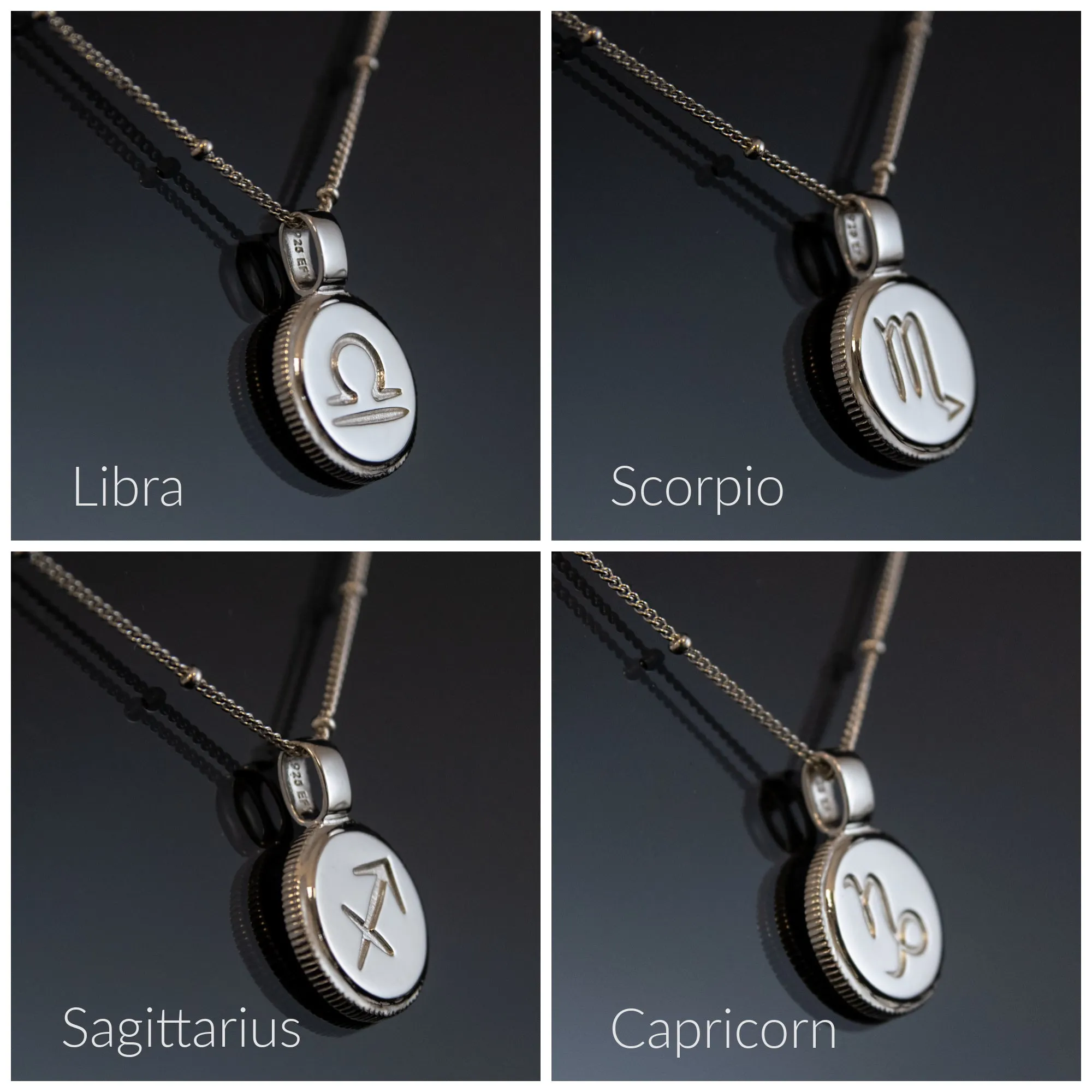 orion coin edge zodiac necklace • heavenly birthday