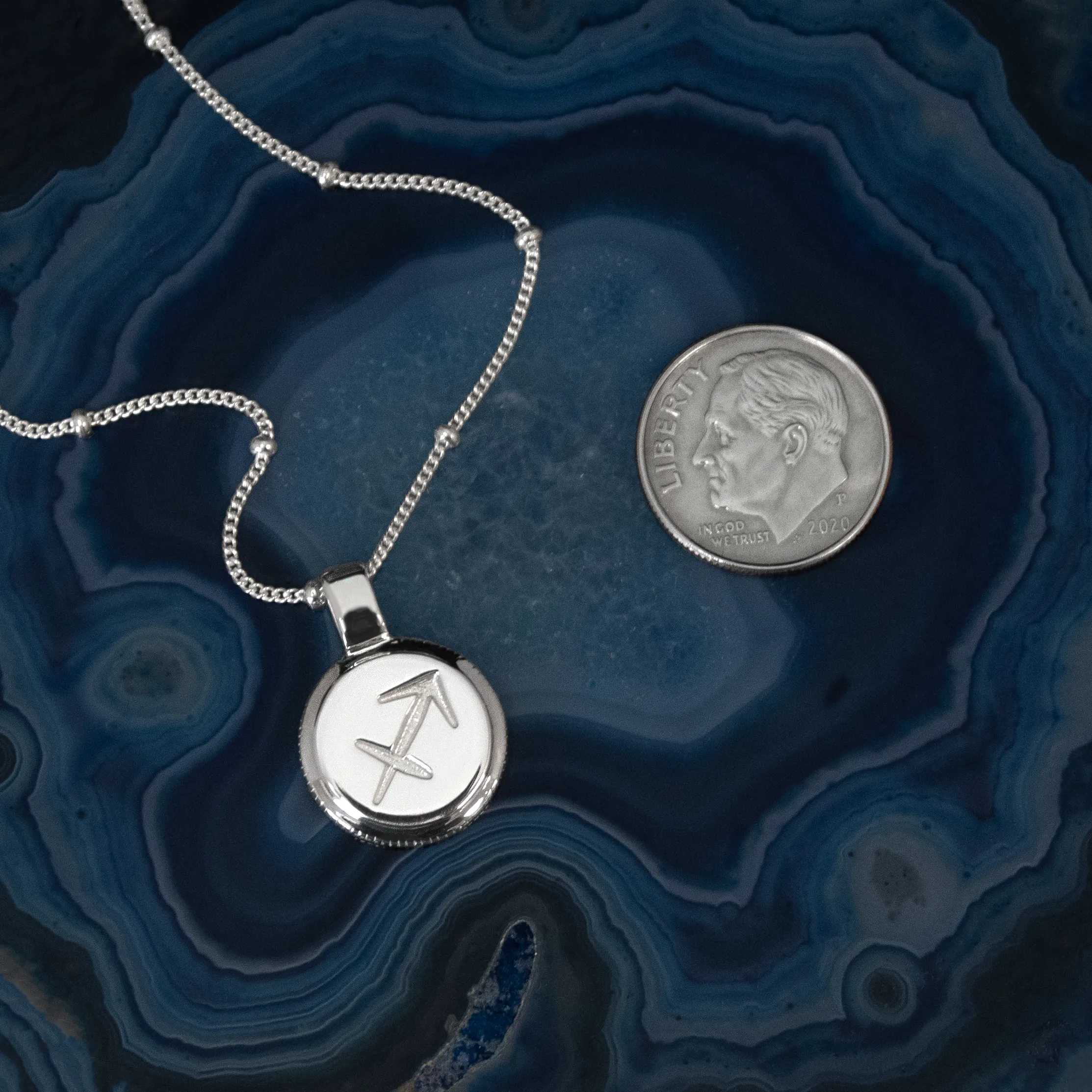 orion coin edge zodiac necklace • heavenly birthday