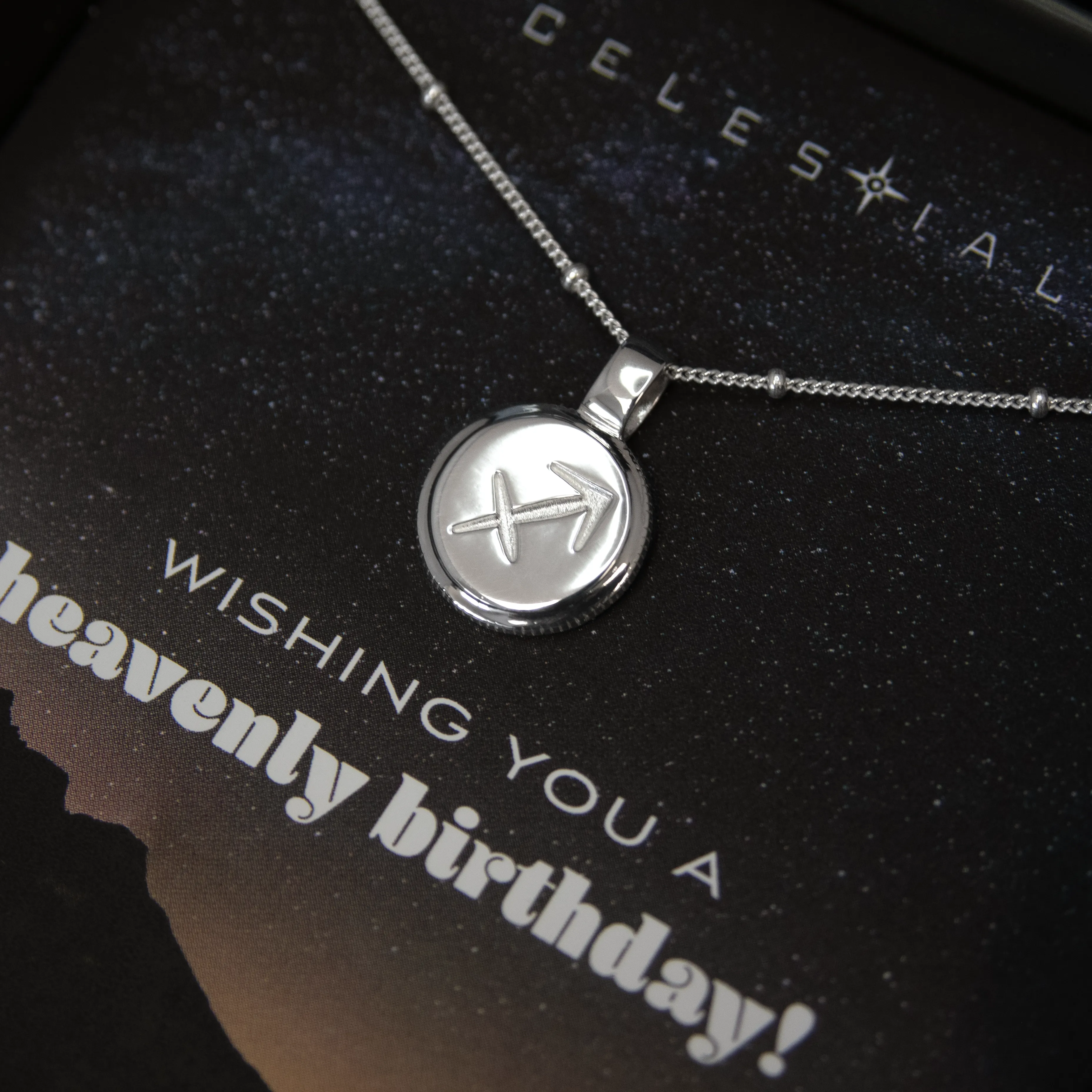 orion coin edge zodiac necklace • heavenly birthday