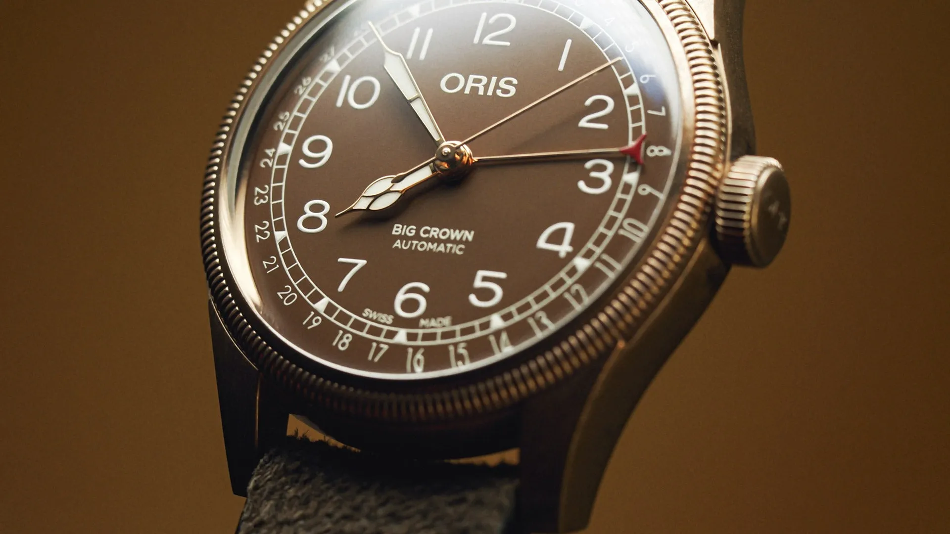 Oris Big Crown Bronze Pointer Date Brown Leather