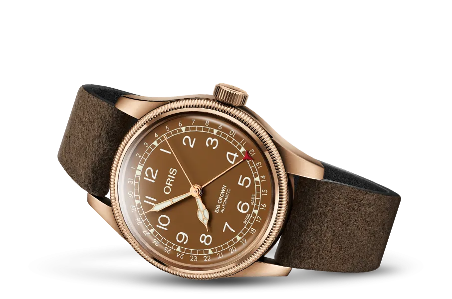 Oris Big Crown Bronze Pointer Date Brown Leather