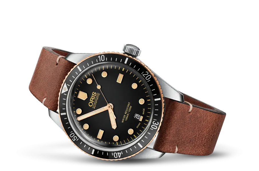 Oris Divers Sixty-Five Bronze Bezel Black 40mm Leather