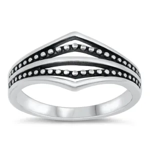 Ornate Boho Bali Chevron Ring .925 Sterling Silver Band Sizes 5-10