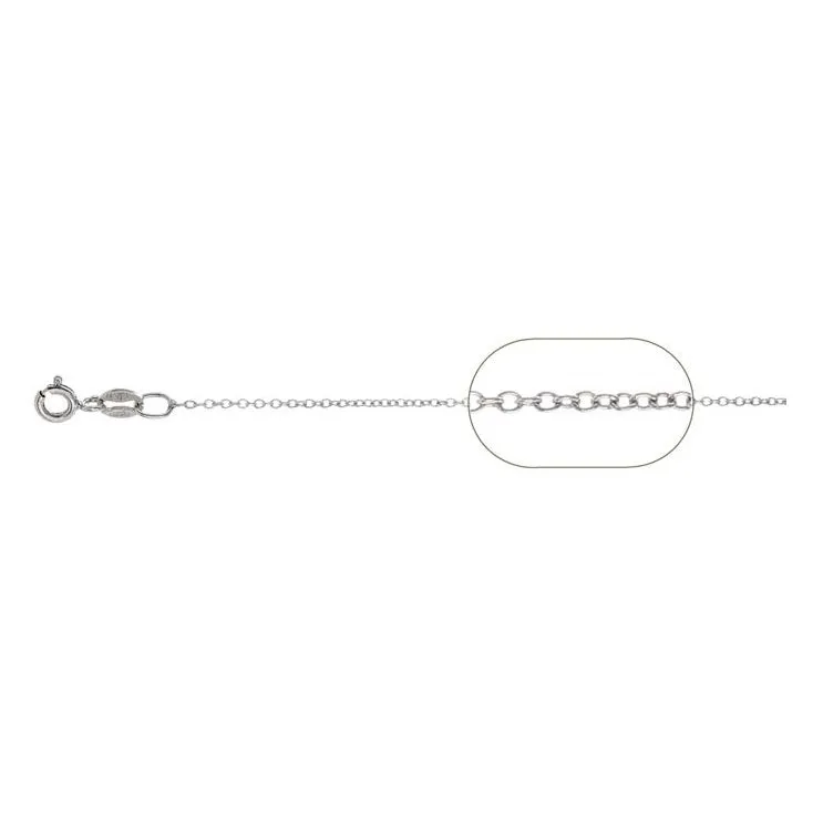 Oval (Trace) Necklace in Sterling Silver (1.2mm)