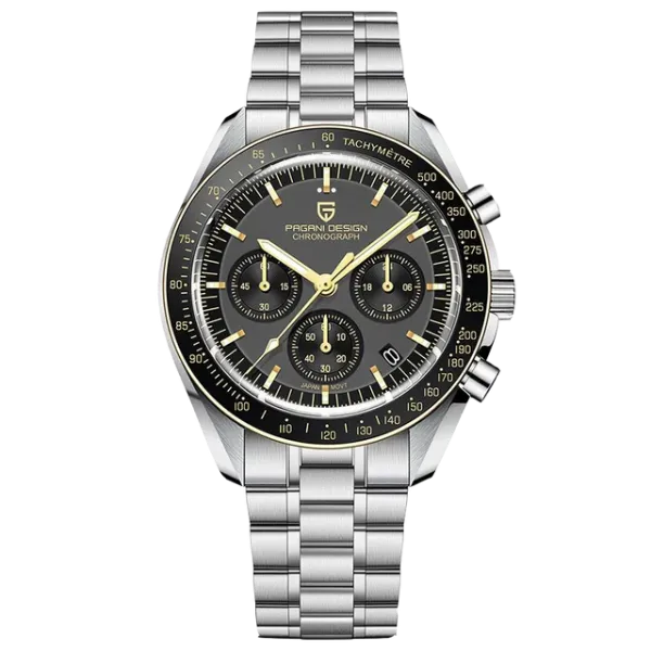Pagani Design Silver Stainless Steel Grey Dial Chronograph Quartz Watch for Gents - PD1701
