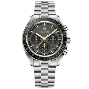 Pagani Design Silver Stainless Steel Grey Dial Chronograph Quartz Watch for Gents - PD1701