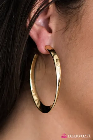 Paparazzi - Be There With BELL-BOTTOMS On - Gold Earrings
