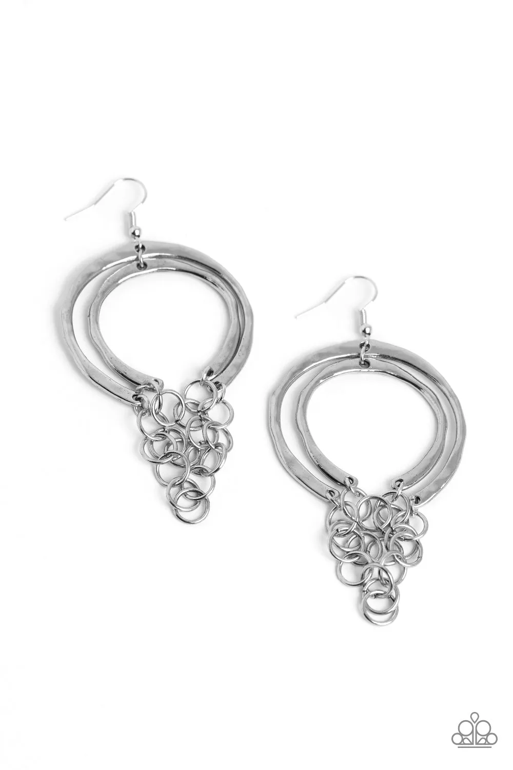 Paparazzi Dont Go CHAINg-ing - Silver Earrings