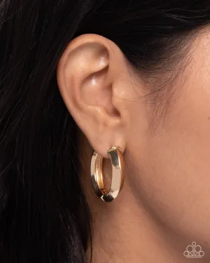 Paparazzi Hinged Homage - Gold Earrings