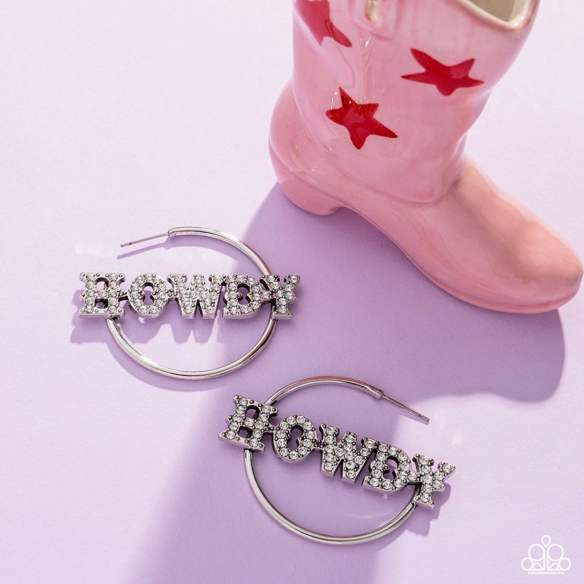 Paparazzi Howdy Hoedown - White Earrings (2025 February Life Of The Party)