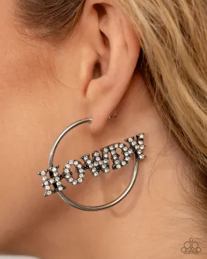 Paparazzi Howdy Hoedown - White Earrings (2025 February Life Of The Party)