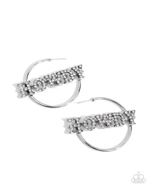 Paparazzi Howdy Hoedown - White Earrings