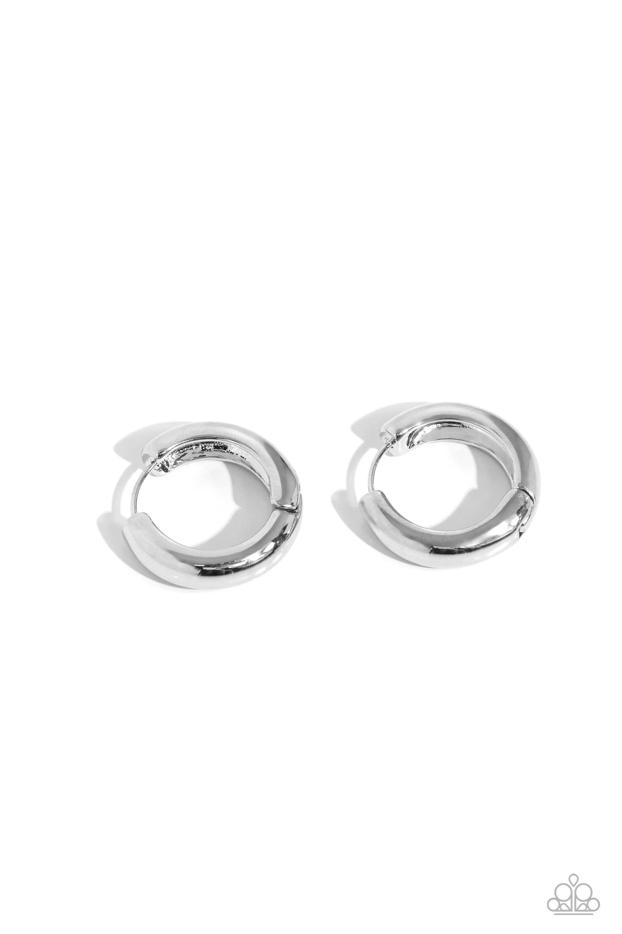 Paparazzi Simply Sinuous - Silver Hoop Earrings