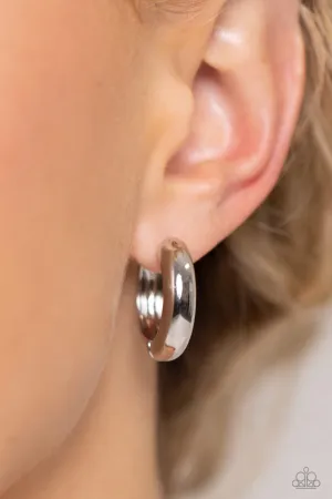 Paparazzi Simply Sinuous - Silver Hoop Earrings