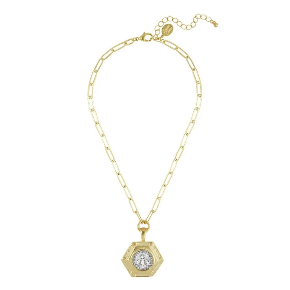 Paper Clip Chain Bee Necklace