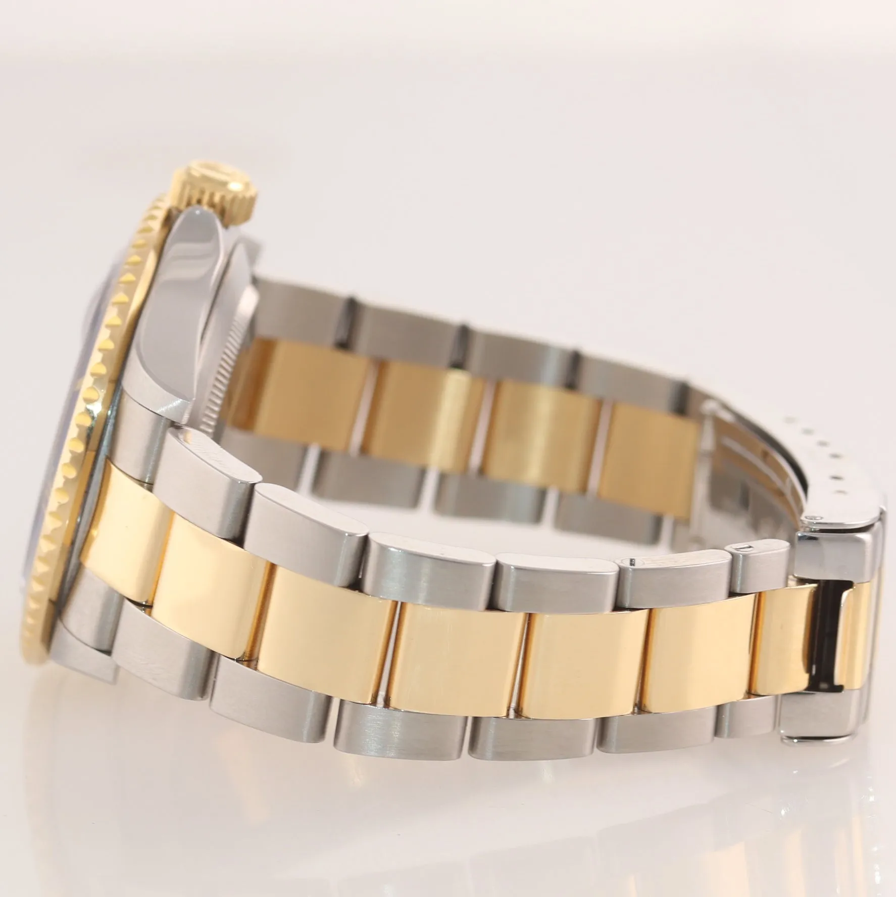 PAPERS 2009 UNPOLISHED Engraved Rehaut Rolex Submariner 16613 Gold TT Blue Watch
