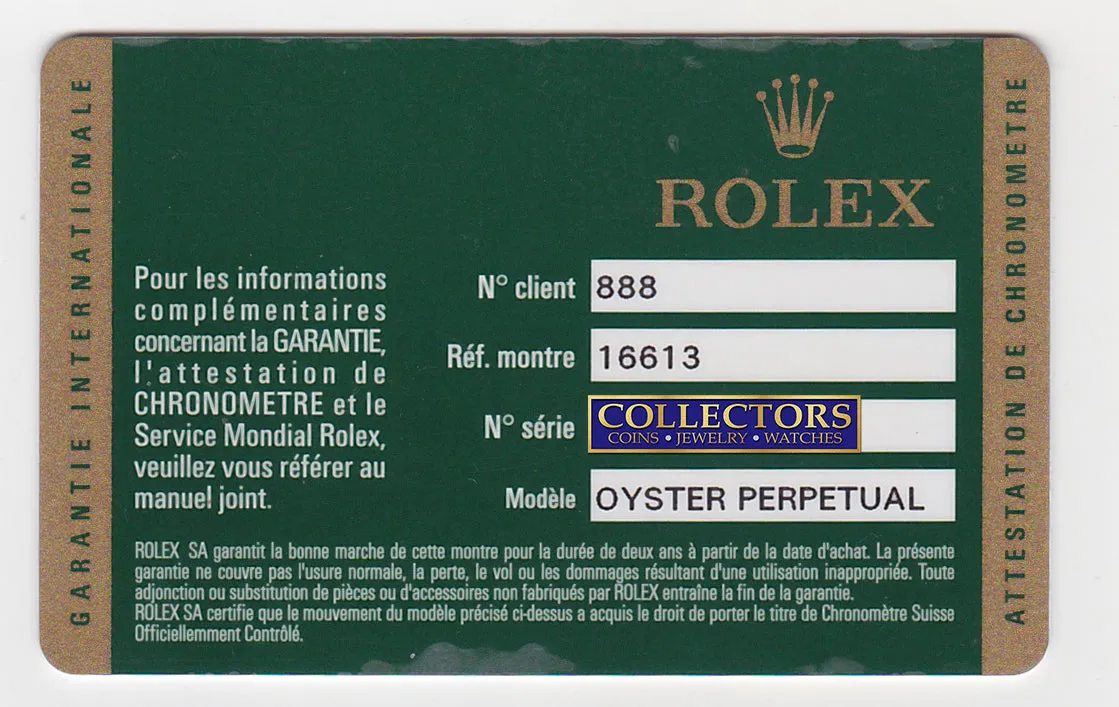 PAPERS 2009 UNPOLISHED Engraved Rehaut Rolex Submariner 16613 Gold TT Blue Watch