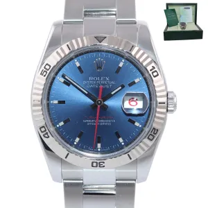 PAPERS Rolex DateJust 116264 Turn-O-Graph Thunderbird Steel Blue gold Watch