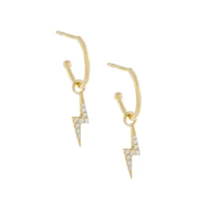 Pavé Lightning Bolt Hoop Earring
