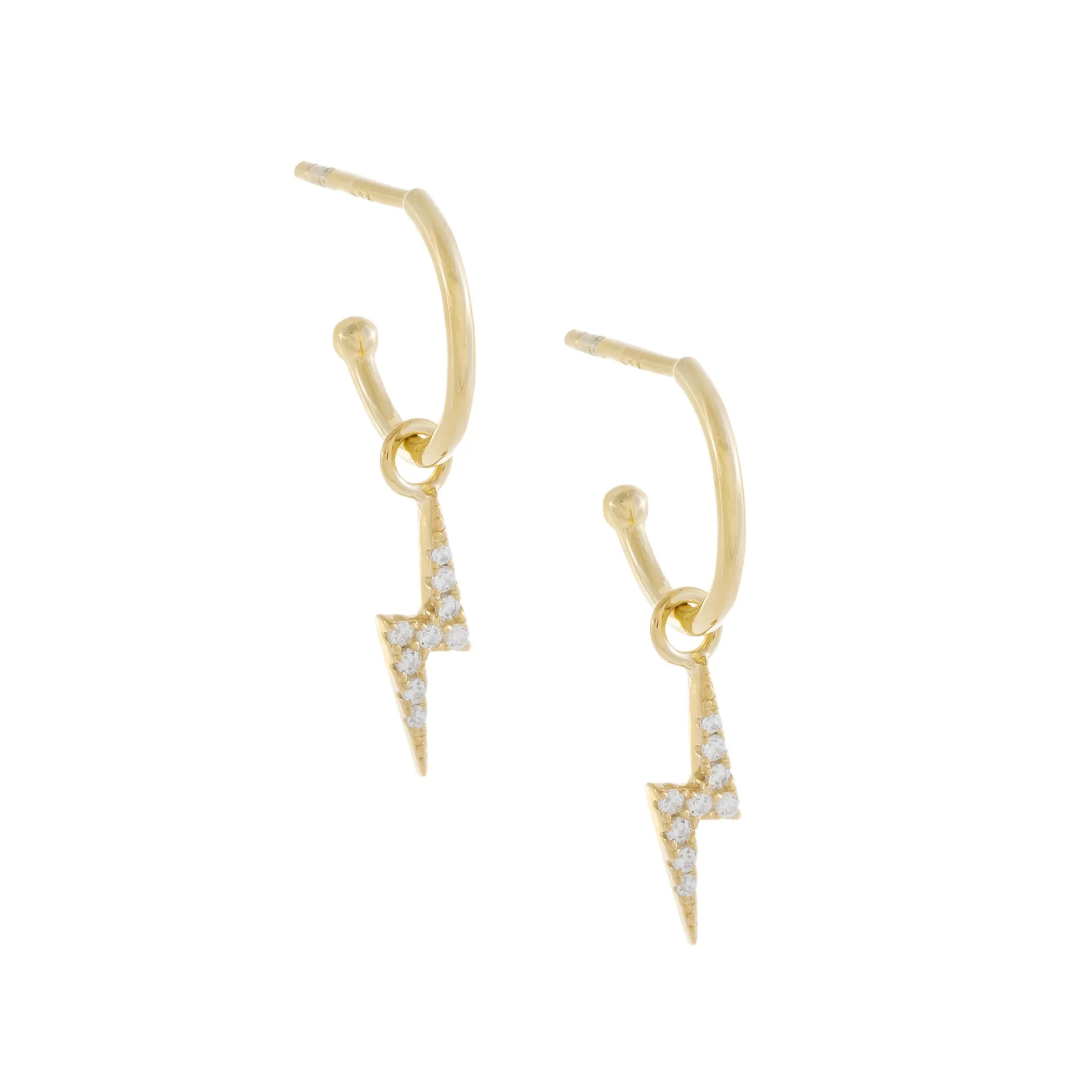 Pavé Lightning Bolt Hoop Earring