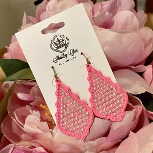 Pearl Girl Earrings - Bright Pink