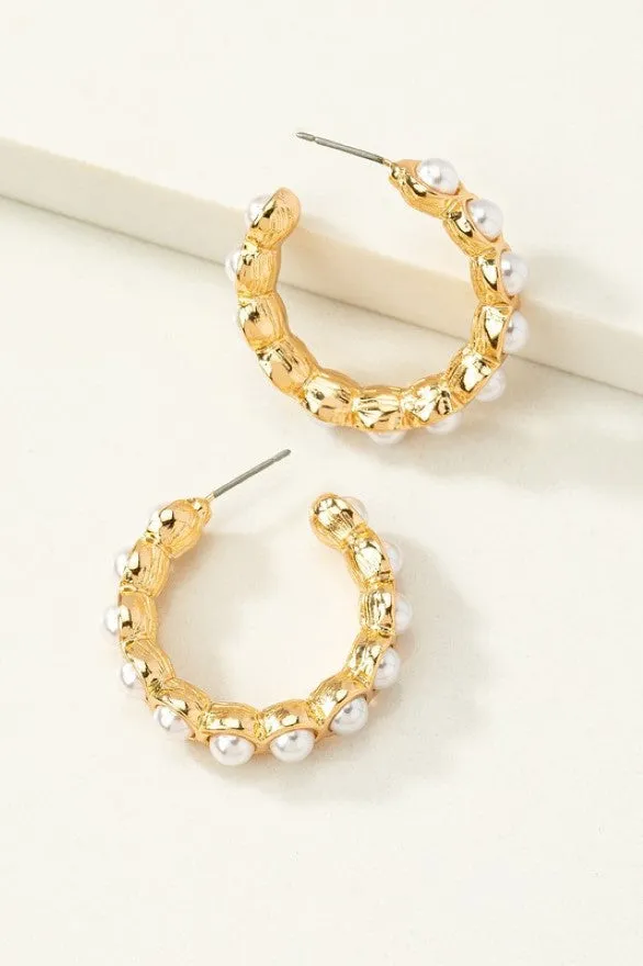 Pearl Hoop Earrings