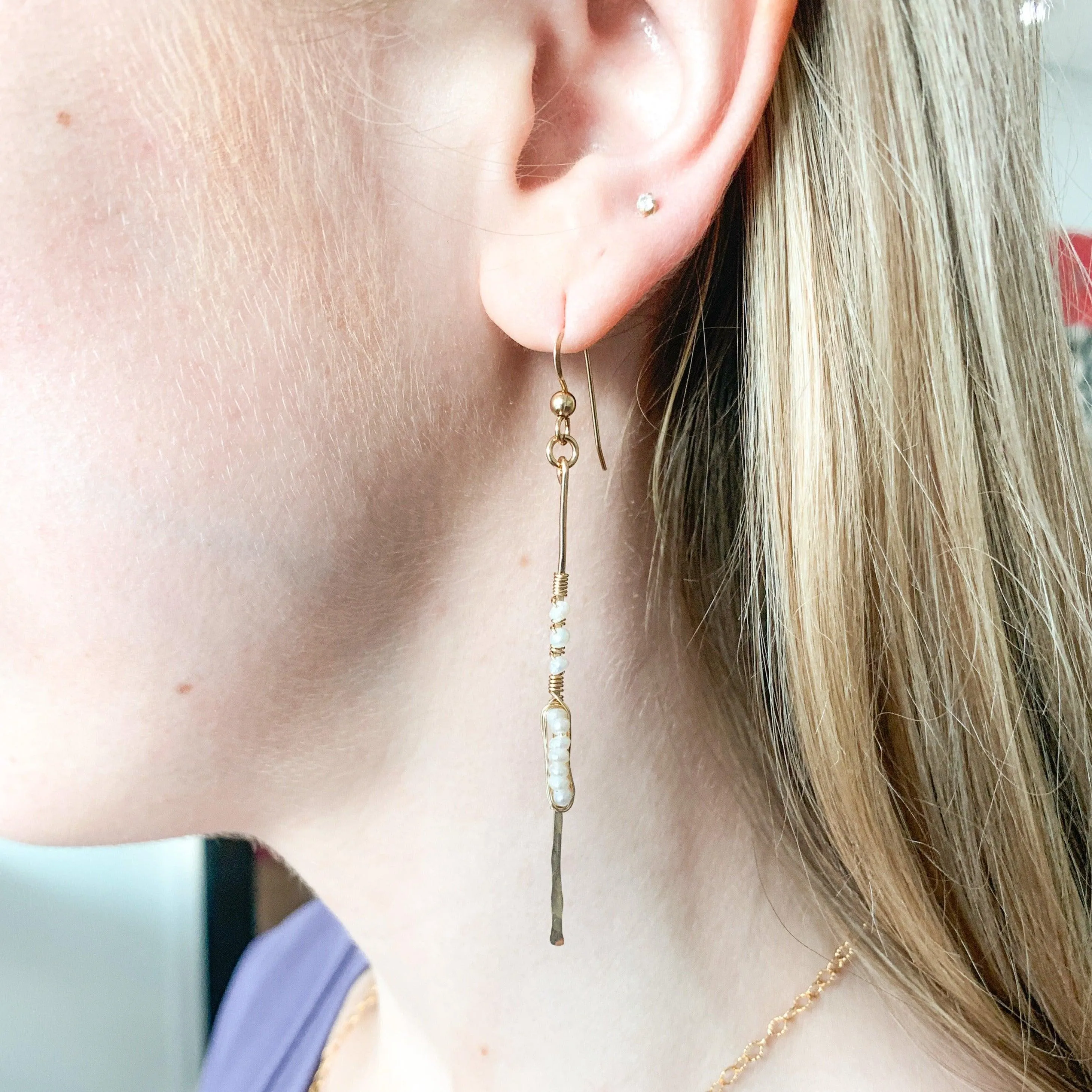Pearl Long Drop Earrings