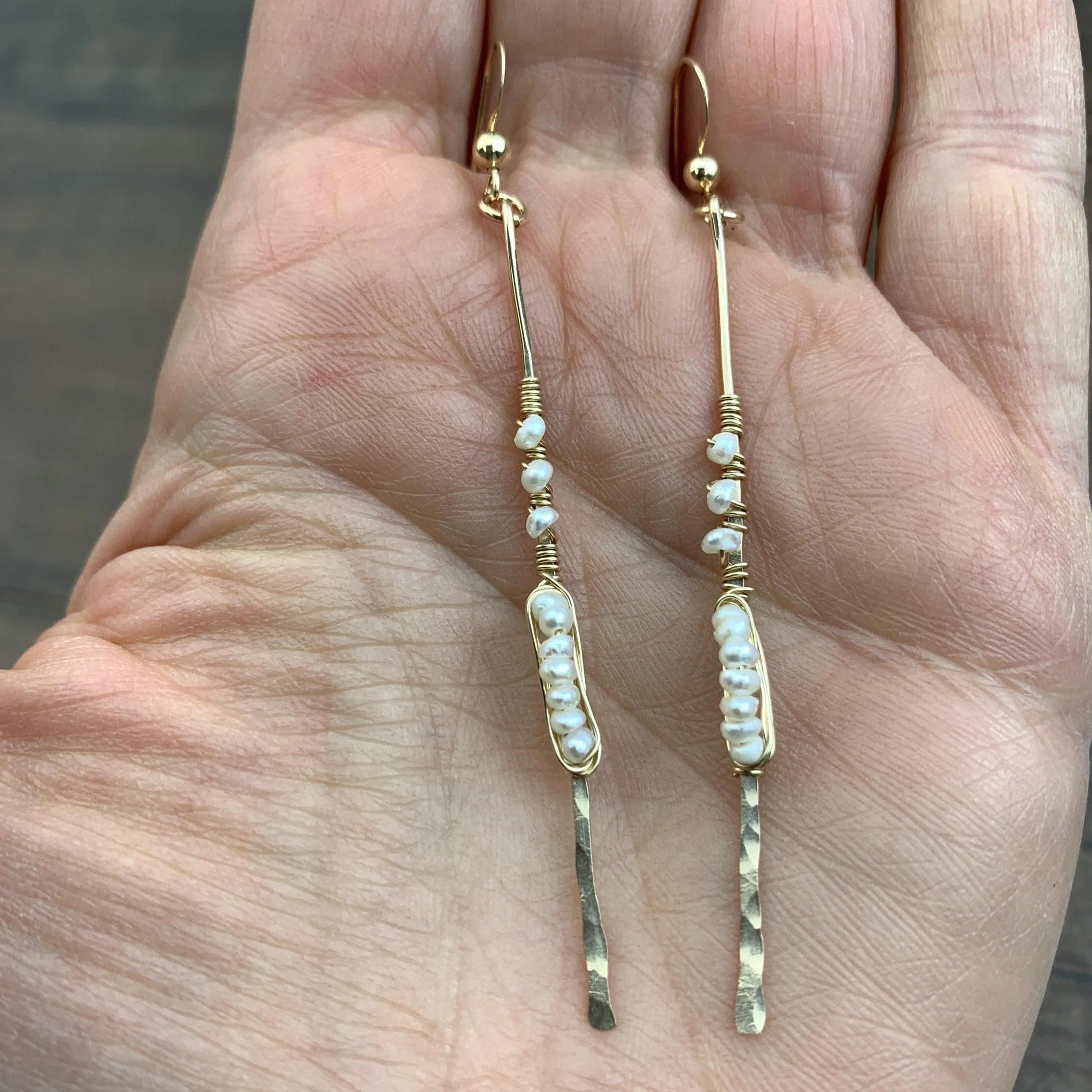 Pearl Long Drop Earrings