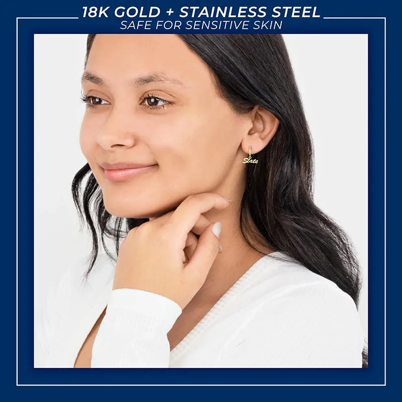 Penn State Gold Huggie Earring