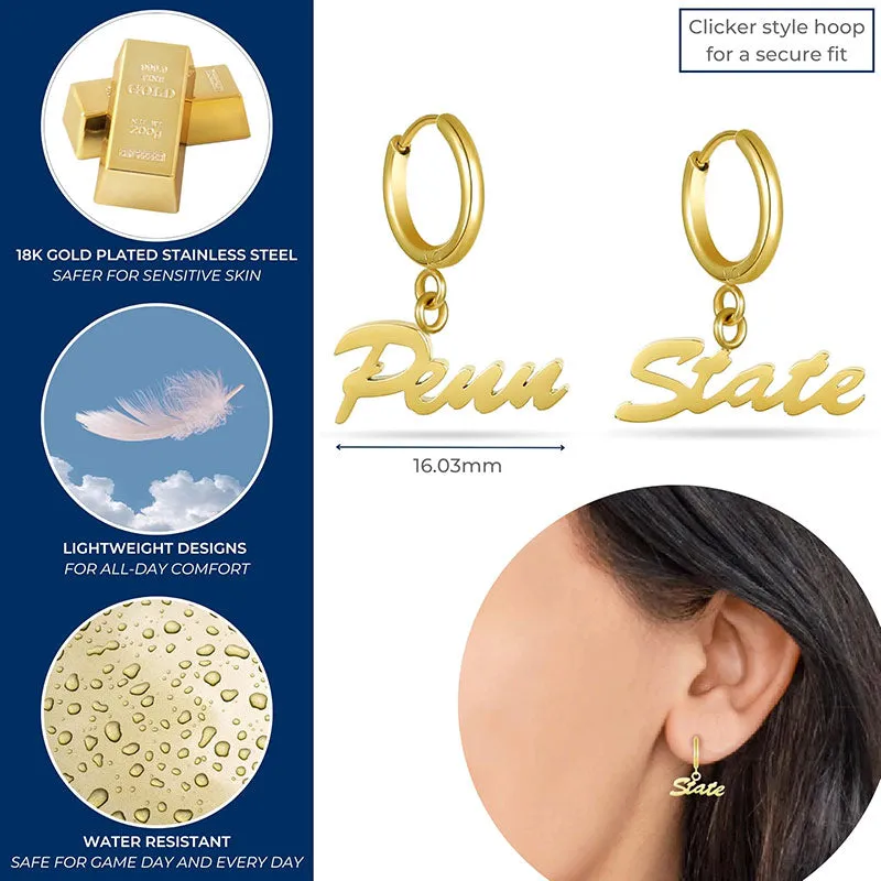 Penn State Gold Huggie Earring