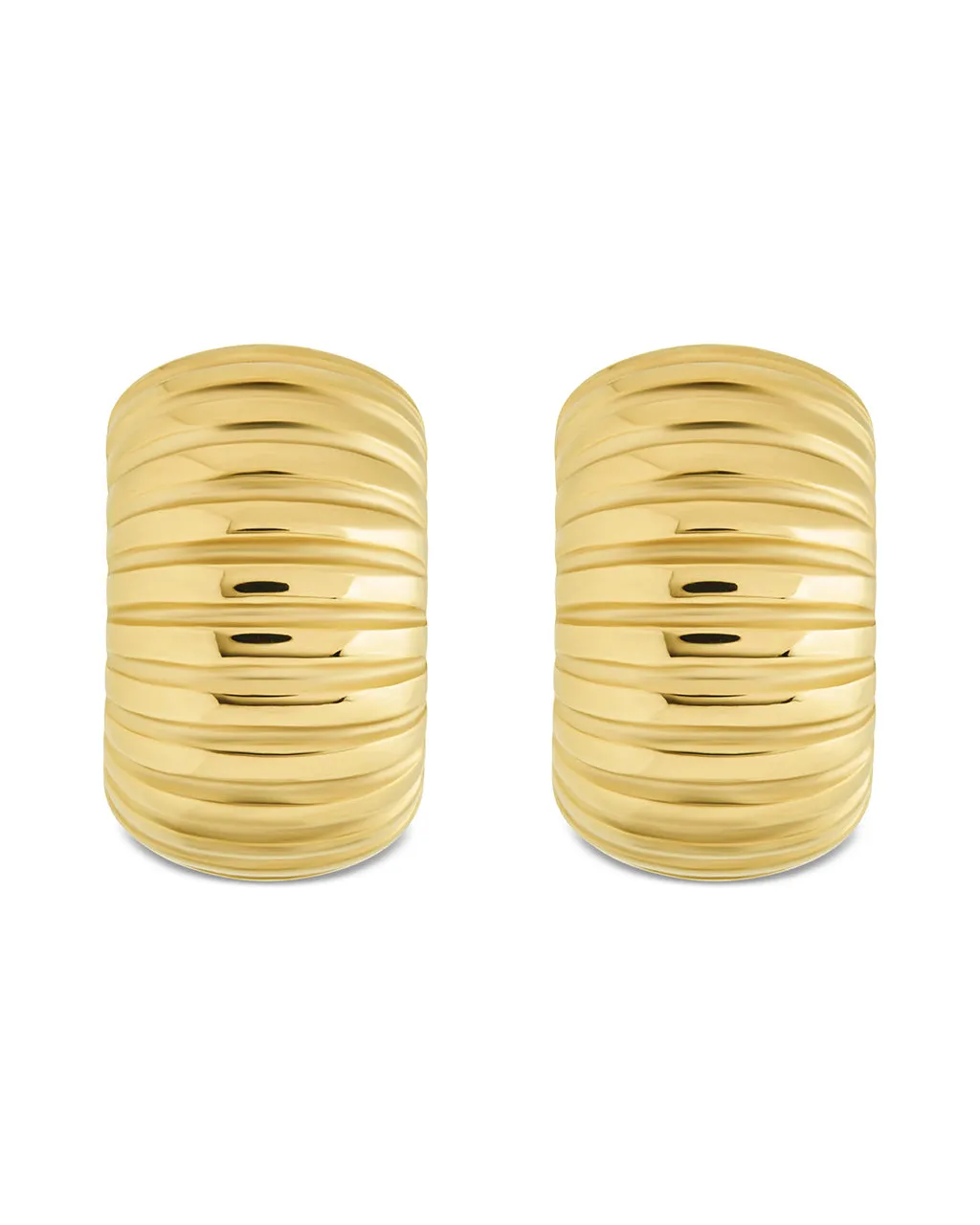 Philippa Ribbed Huggie Hoop Earrings