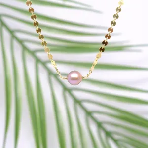 Pink Pearl Coin Necklace