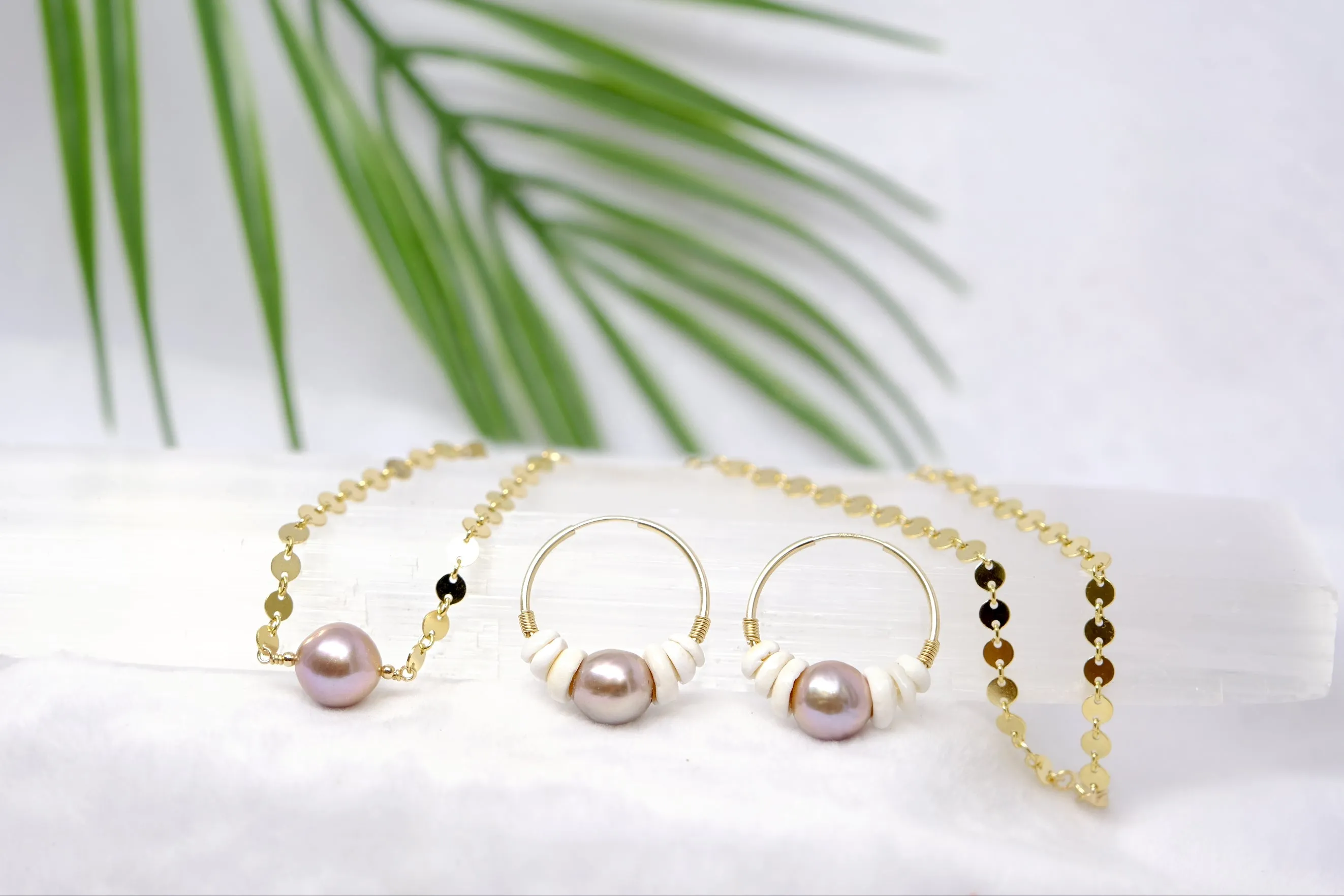Pink Pearl Coin Necklace