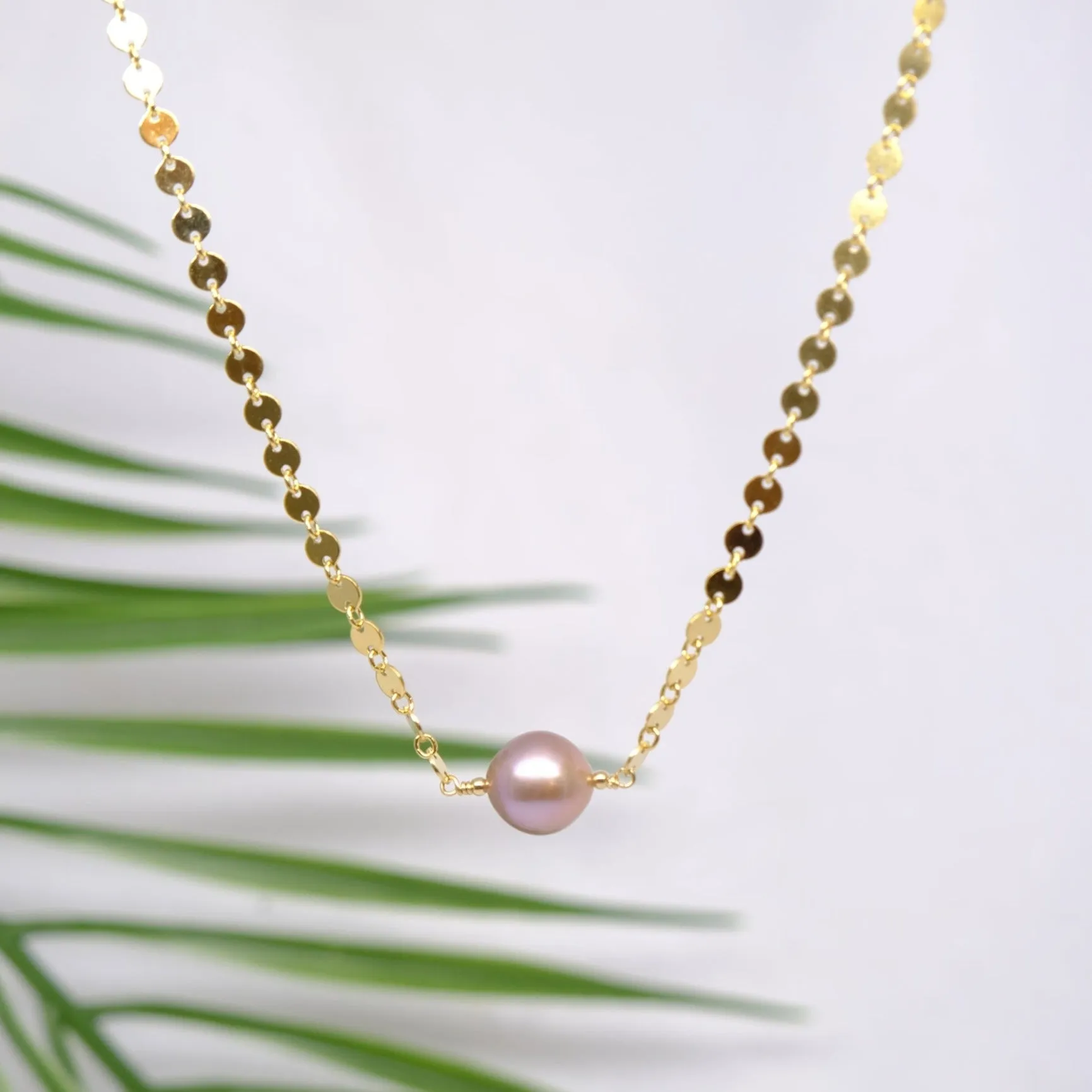 Pink Pearl Coin Necklace