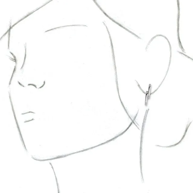 Platinum 1/10 CTW Diamond Bar Earrings