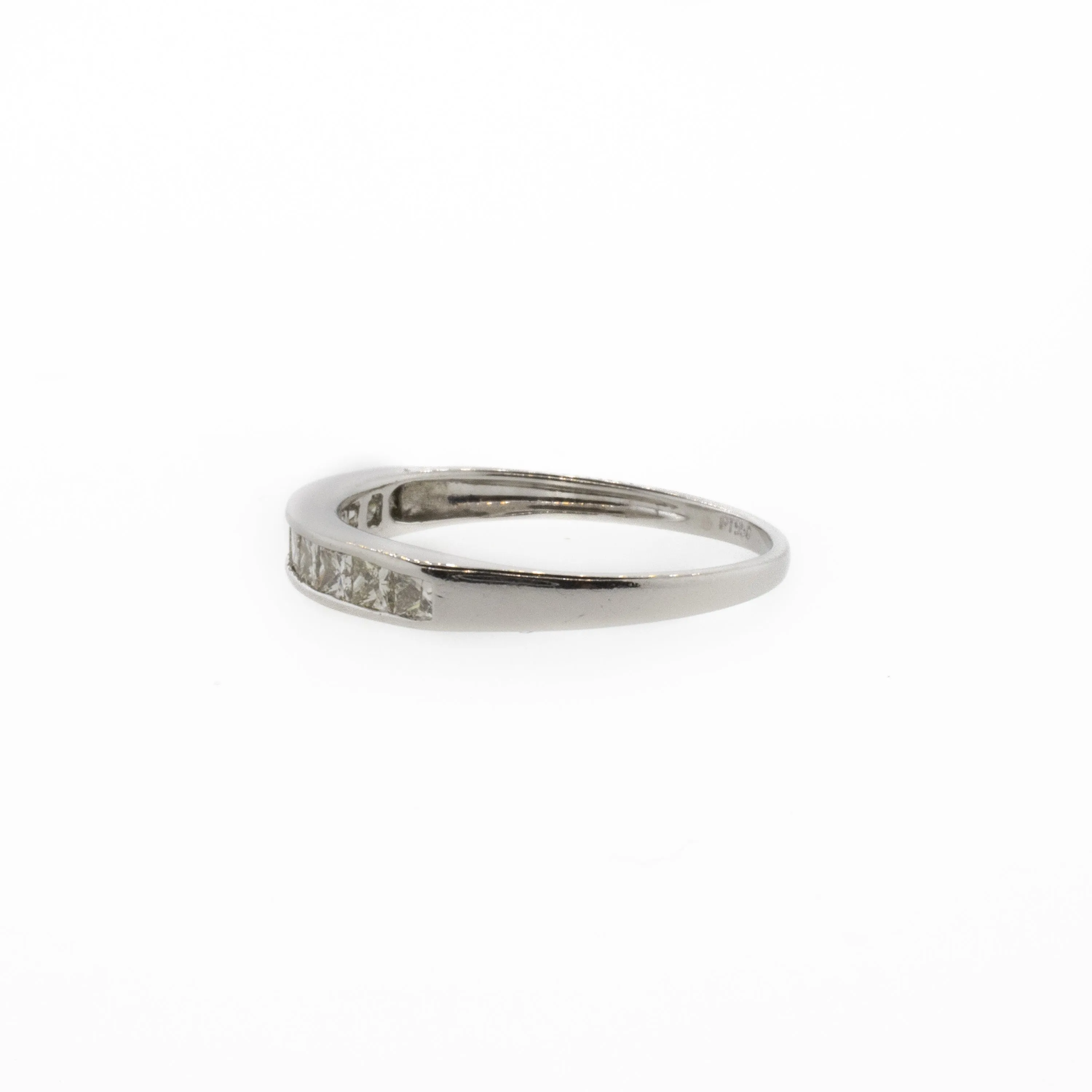 Platinum Princess Cut Diamond Wedding Band