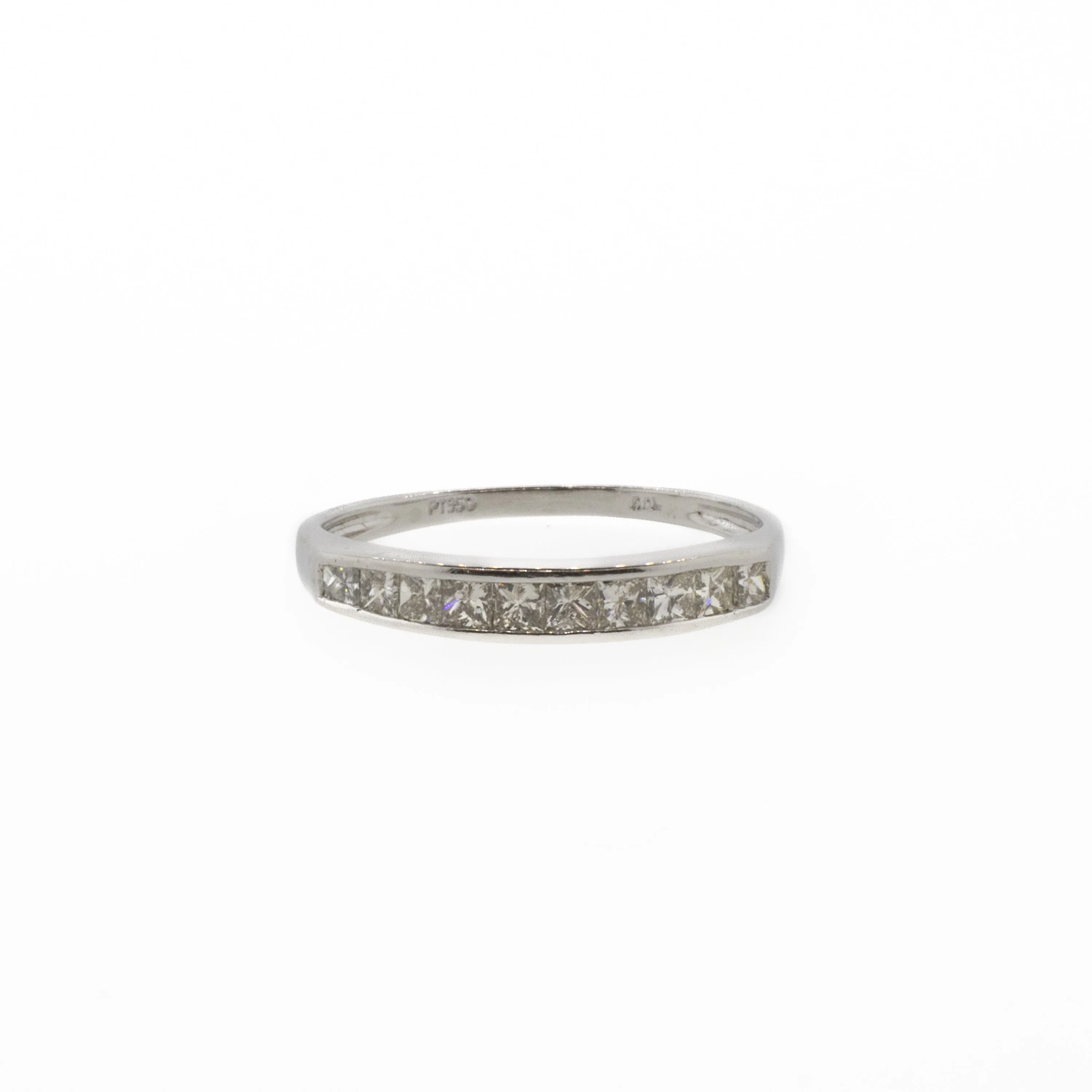 Platinum Princess Cut Diamond Wedding Band