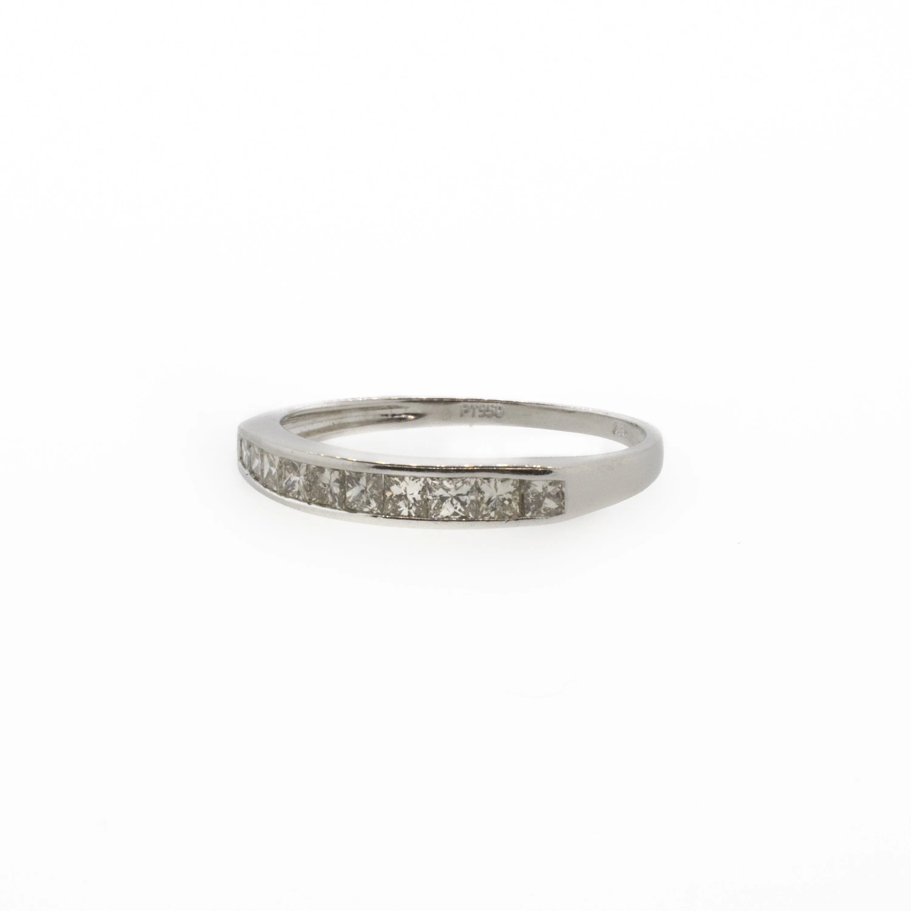 Platinum Princess Cut Diamond Wedding Band