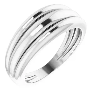 Platinum Triple Dome Ring