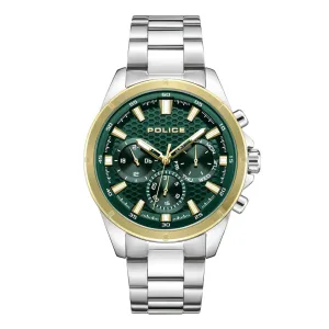 Police Motion Gents Green Dial Stainless Steel Watch