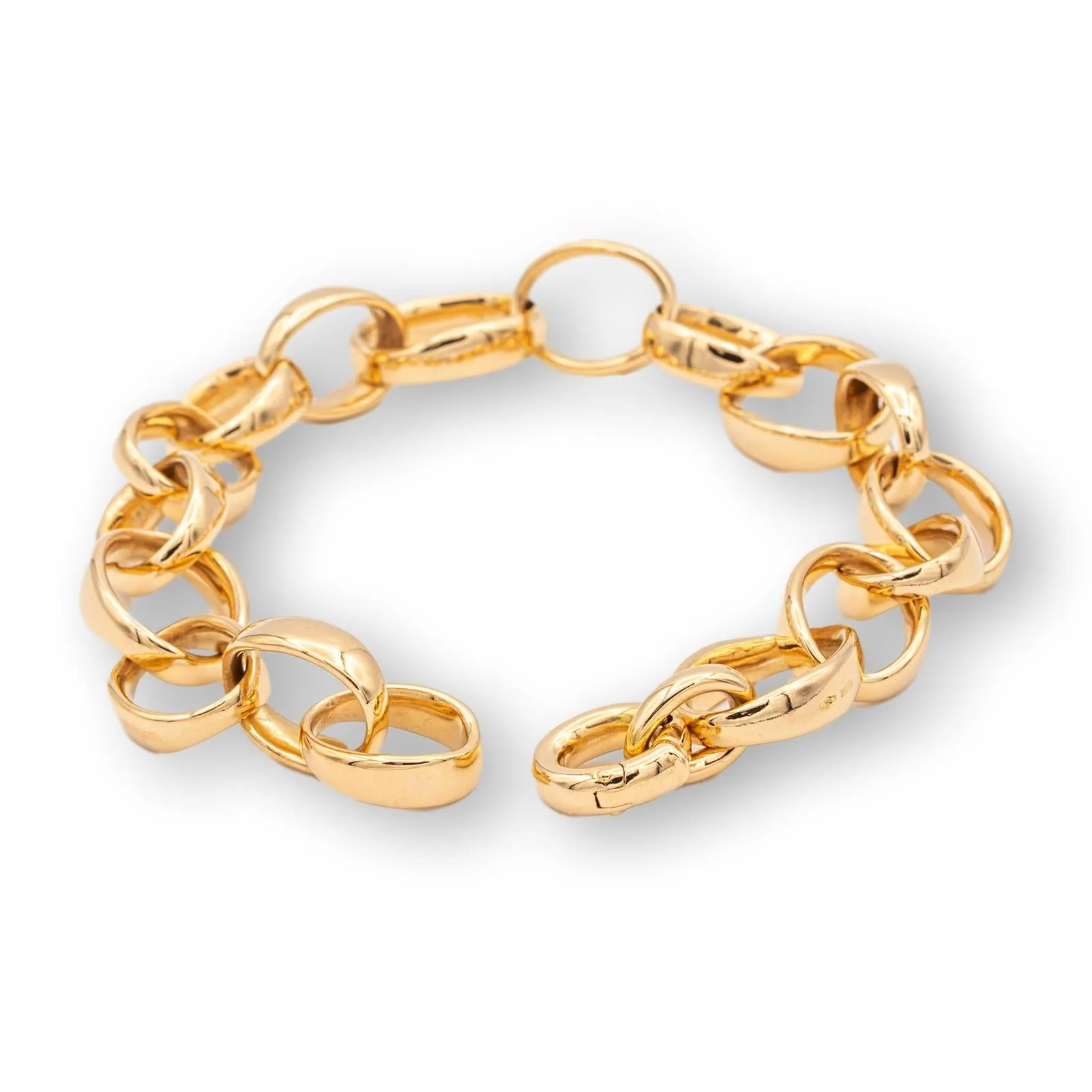 Pomellato Vintage Iconica 18K Rose Gold Bracelet Open Oval Link Vintage 8" Long