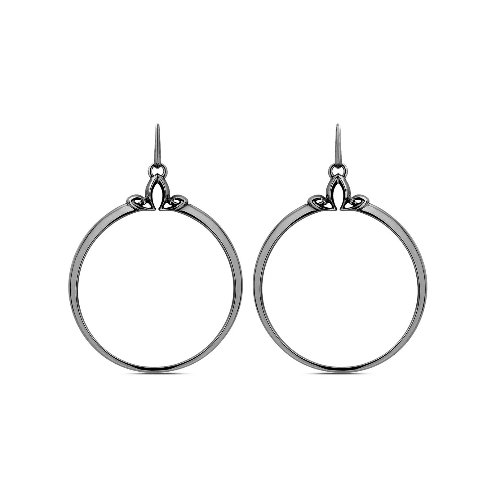 Portrait Hoop Earring 38mm - Black Ruthenium Vermeil