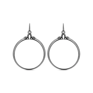 Portrait Hoop Earring 38mm - Black Ruthenium Vermeil