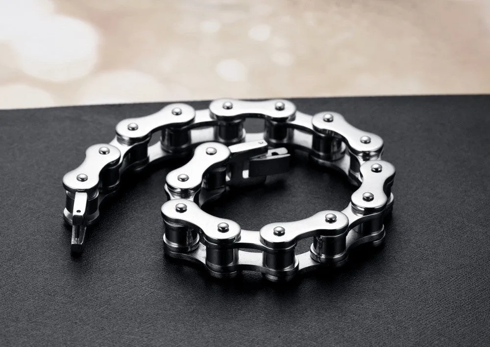 Punk 316L Stainless Steel Bracelet Men Biker Bicycle Motorcycle Chain Men's Bracelets Mens Bracelets & Bangles Fashion Jewelry