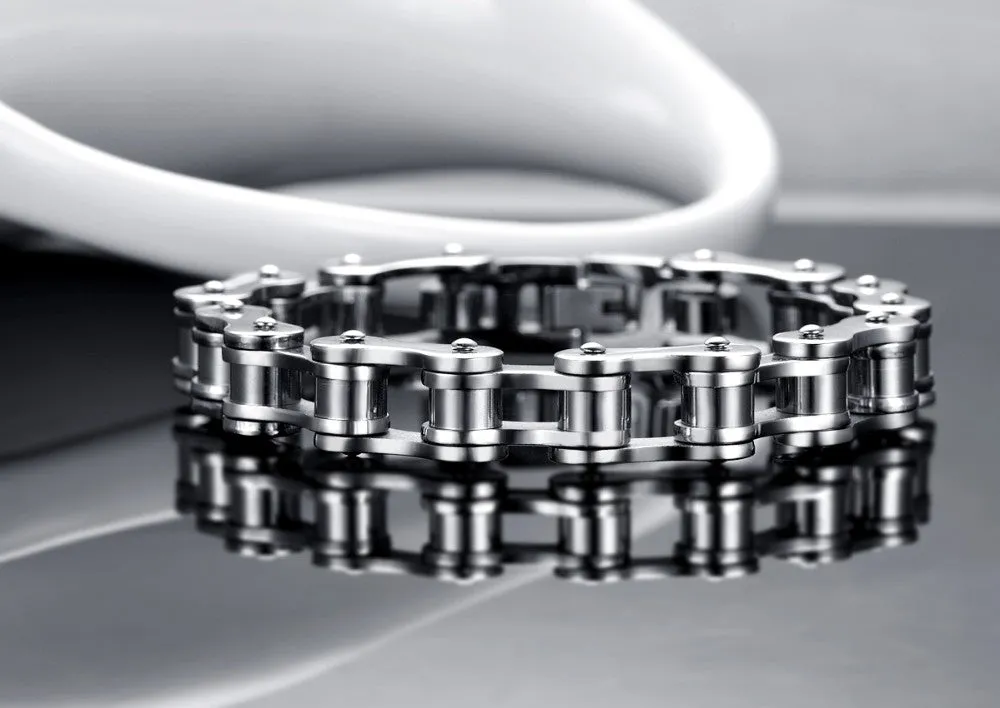 Punk 316L Stainless Steel Bracelet Men Biker Bicycle Motorcycle Chain Men's Bracelets Mens Bracelets & Bangles Fashion Jewelry