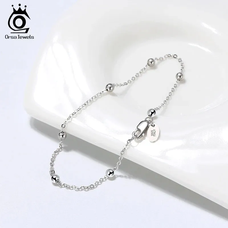 Pure 925 Sterling Silver 1.0mm Cable Chain Bracelet